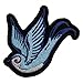 Produktbild LOVE BIRD BLUE, High Thread Embroidered Iron-On/Saw-On, Heat Sealed Backing Rayon PATCH - 3" x 3"