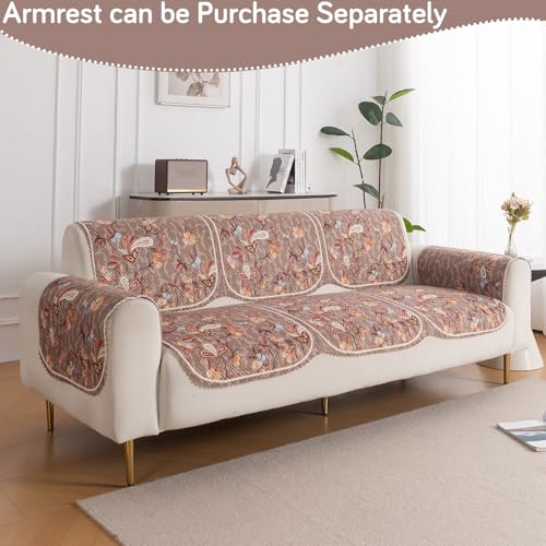 Image of HOKIPO HeavenHue Sofa Cover 3 Seater for Seat & Back, Vintage Bloom