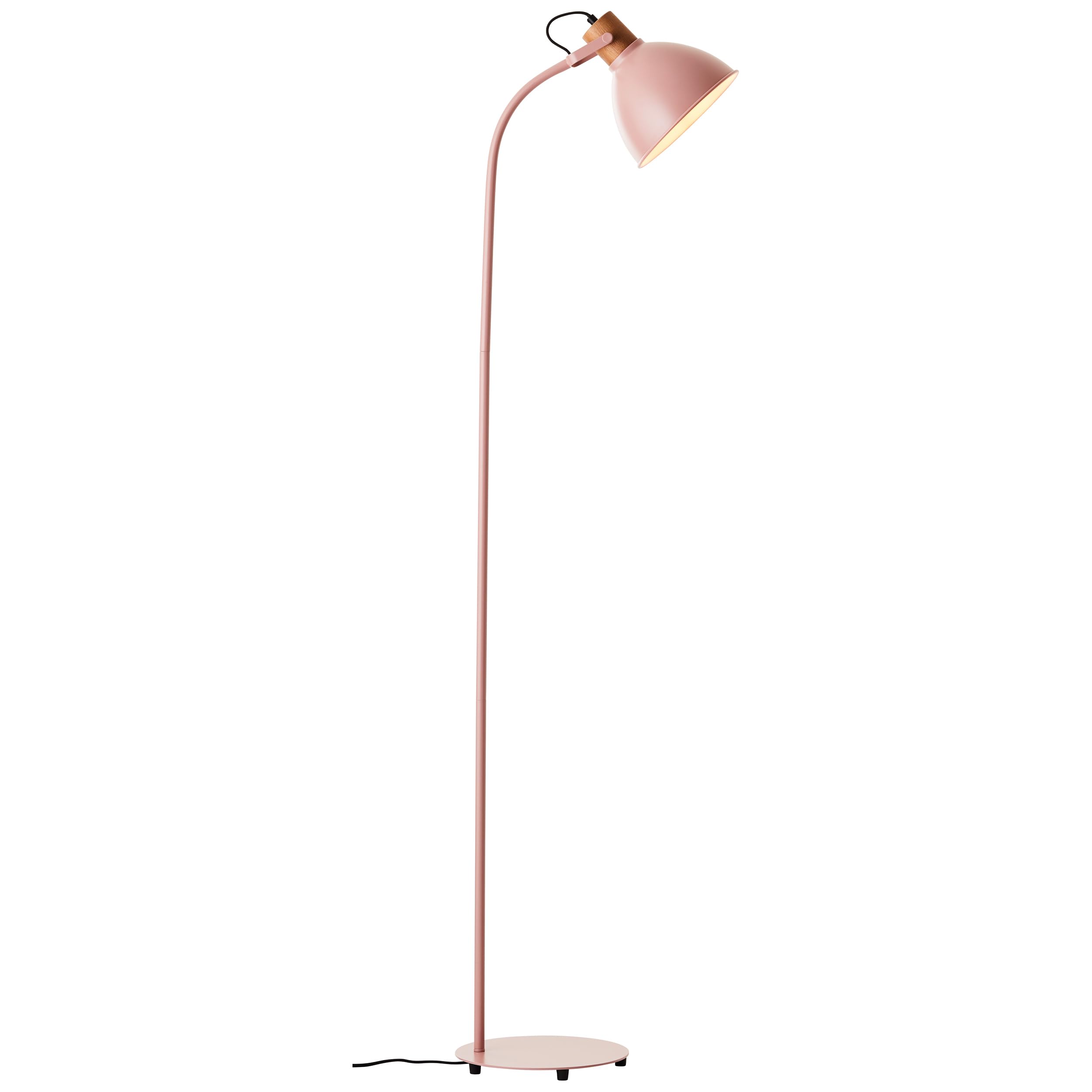 Brilliant Erena - Lámpara de pie (1,5 m, interruptor de pie de metal/madera, 1 x A60, E27, 40 W, adecuada para lámpara normal (no incluida)