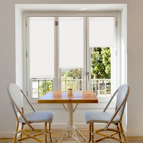 Blindecor Aure | Estor enrollable Easyfix translúcido liso - Blanco roto, 67 x 180 cm (ancho por alto) | Tamaño de la Tela 64 x 175 cm | Estores sin herramientas para ventanas