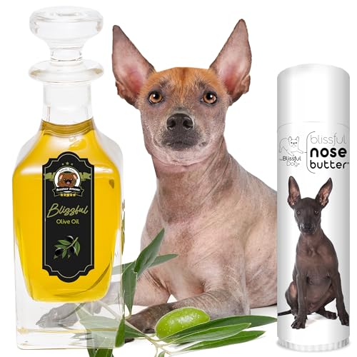 Image of The Blissful Dog Xoloitzcuintli Nose Butter for Dry, Cracked Skin, Lick-Safe Dog Nose Balm with Moisturizing Shea Butter, Almond, Olive, and Essential Oils, Pet Supplies, Uncented, 0.50 oz.