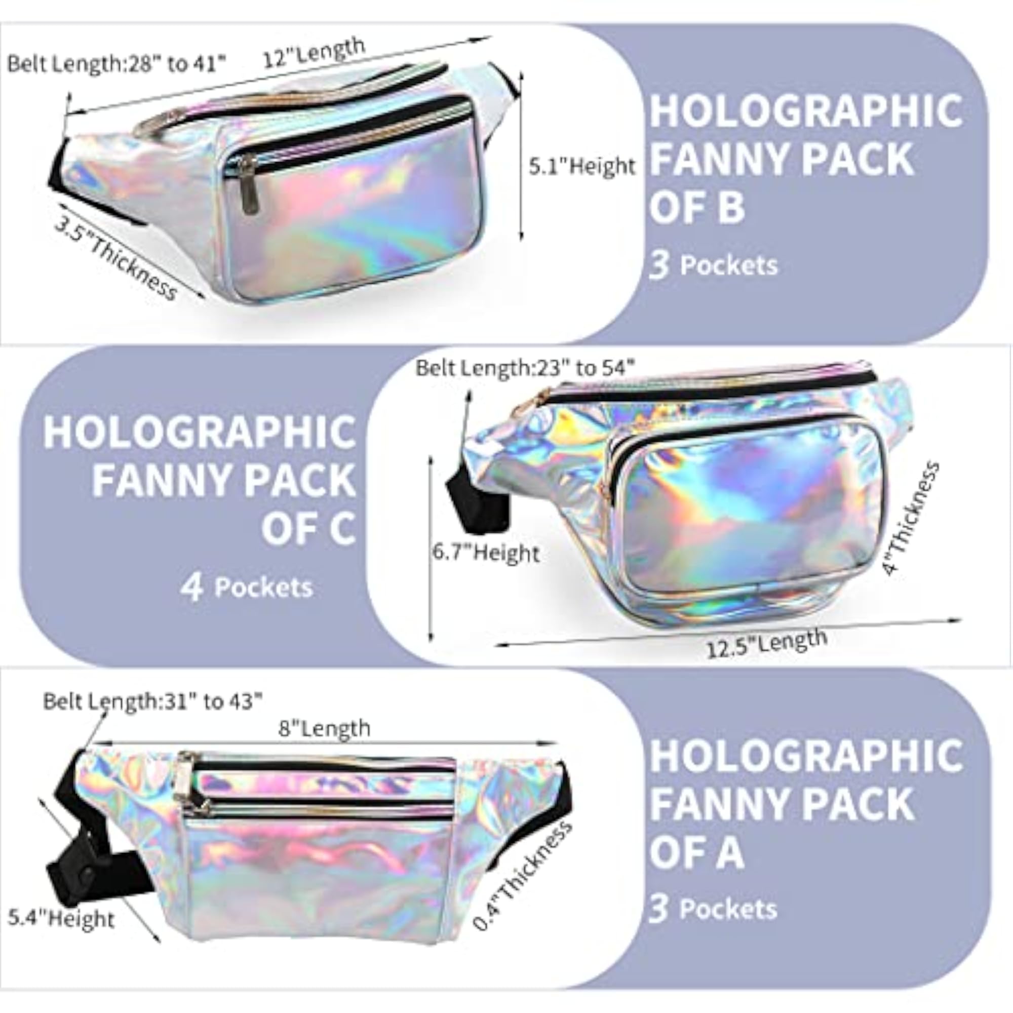 Holographic Fanny Pack for Rave & Festival