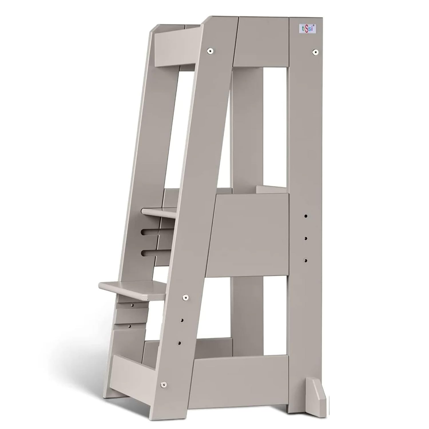 TiSsi Lernturm, Entdeckerturm Montessori mitwachsend Buche- 100539, Storm Grey