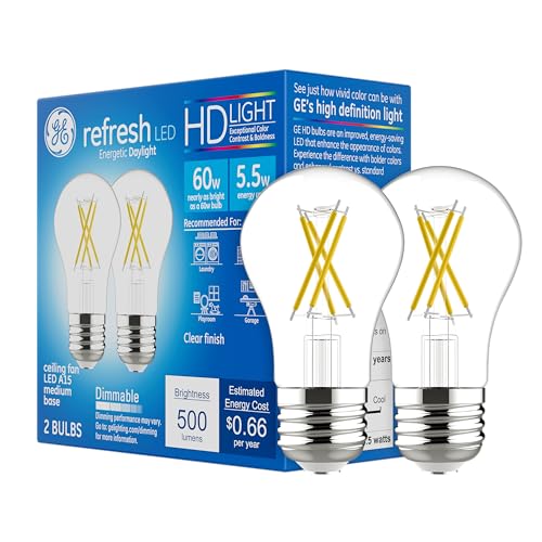GE Refresh A15 LED Ceiling Fan Light Bulbs Daylight 60W 2 Pack