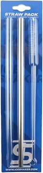 Ice Shaker Reusable Straws and Straw Cleaner Brush, With 1 Tritan and 1 Steel Straw and Cleaner, For Ice Shaker Metal Water Bottles