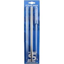 Ice Shaker Reusable Straws and Straw Cleaner Brush, With 1 Tritan and 1 Steel Straw and Cleaner, For Ice Shaker Metal Water Bottles