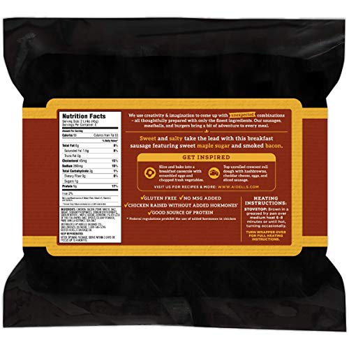 Aidells Smoked Chicken Sausage Breakfast Links, Maple & Smoked Bacon, 8 Oz. (10 Fully Cooked Links) #TOP1