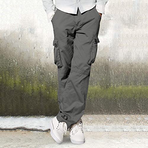 Men's Straight Leg Cargo Pants Casual Jogger Hiking Work Sweatpants Casual Multi Pockets Trousers Outdoor3