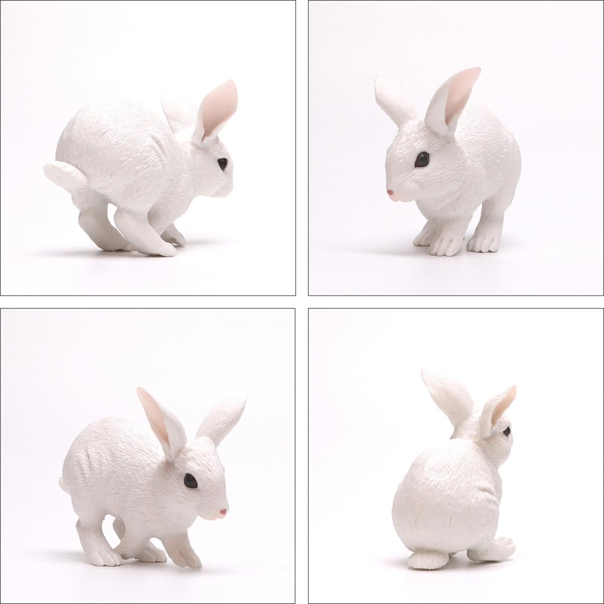 Cabilock 6 Stück Weißes Kaninchen Ornament Modell Fisch Aufkleber Häschen Miniaturfiguren Solar Süßes Faultier Plüsch Katze Originelle Leuchtende Tiere Zoo Puppe