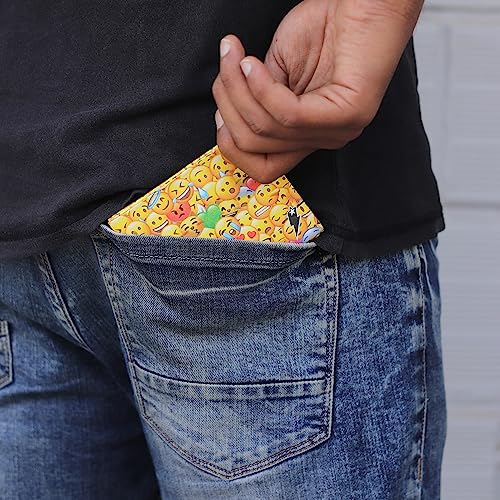 Image of SUPERVEK Smiley Face Paper Kids Wallet for Boys Girls, Ages 4-18 Teen Emoticon Boy Wallets | Slim Paper Wallet | Kid Toddler Cute Christmas Children Birthday Party Gifts