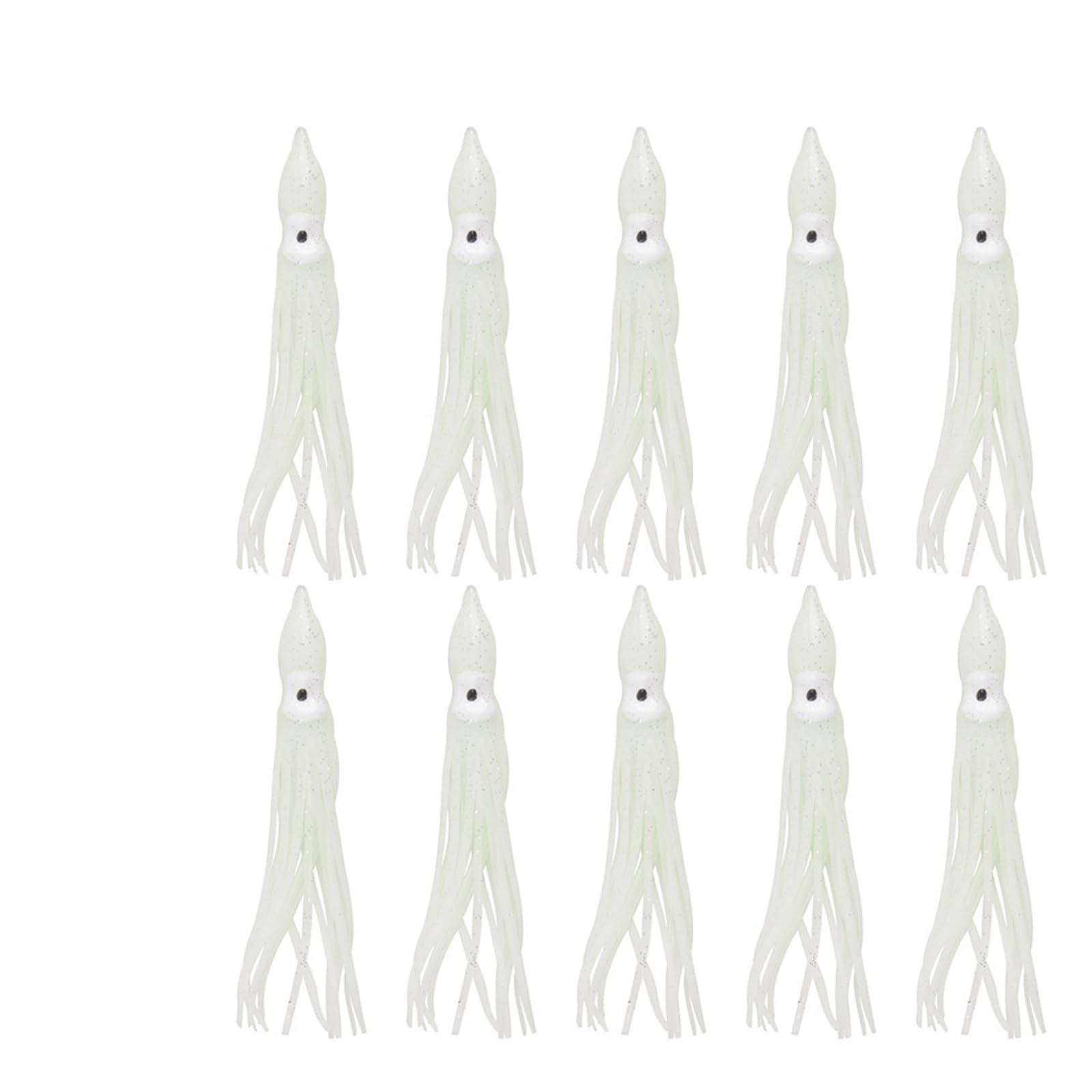 XILILHC 80 Pezzi di Polpo Luminoso con Esca da Pesca in Gomma Morbida for Calamari | Esca artificiale in acqua salata for la pesca al tonno siluro 7 cm-11 cm