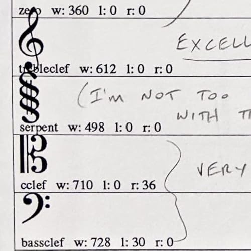 Cleo Huggins, the designer of the first music font [encore]