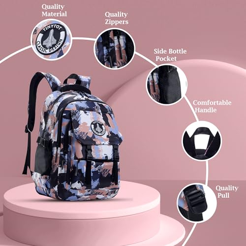 Image of Tinytot 30 Litre Waterproof School Backpack Bags for Women - Large 19 Inch Laptop Bag for Boys &Girls 12+ Years, College Bag for Girls and Boys, Men, Women - Ideal for Office, Travel, School, College