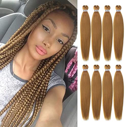 Pre Stretched Braiding Hair 26" Yaki Texture Braid Hair Extensions 8Pcs/Lot Mixed Color Hot Water Setting Crochet Twist Hair (#27)