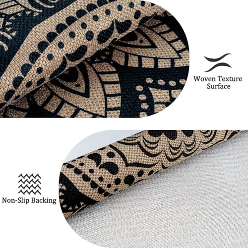 Tapete redondo boho para exterior 5 pies lavable miniatura 3