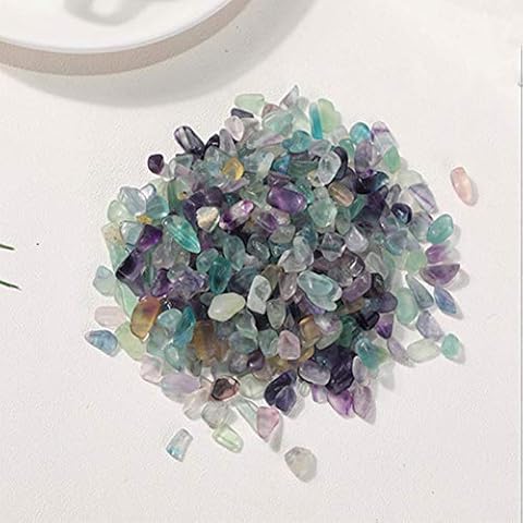 Fluorite Crushed Stone Natural Crystal Quartz Sheet, Used for Aquarium Gravel, Sea Glass, Rock Sand, Fish and Turtle Tank, Air Plant Decoration (1 lb) Cover