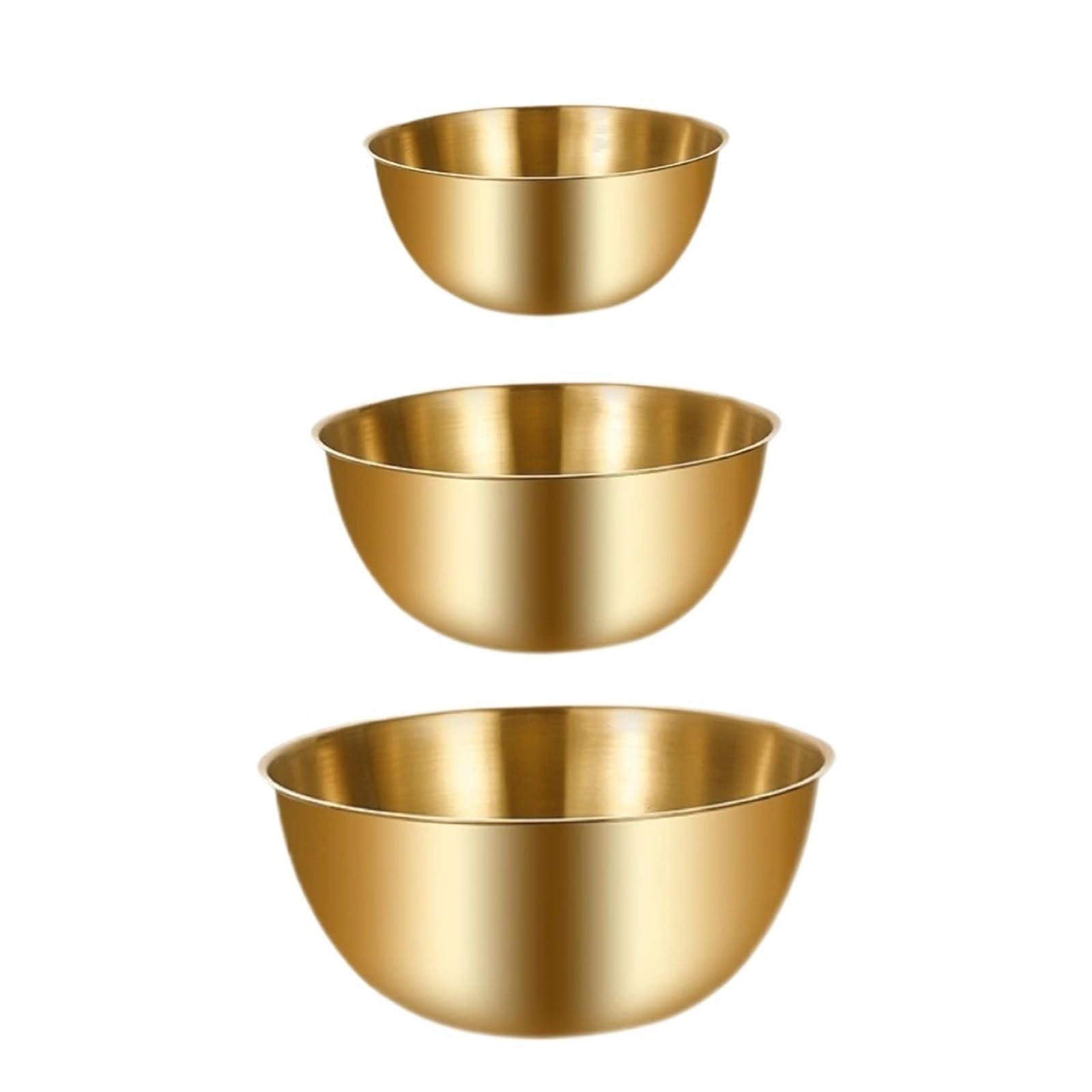 Mmyuak One Color Stainless Steel Bowl 1/3 Set Stainless Steel Mixing Bowl, Cooking Baking Food Storage Large Capacity Mixing Bowls For Home Kitchen Utensils For Meal Preparation(Golden Set)
