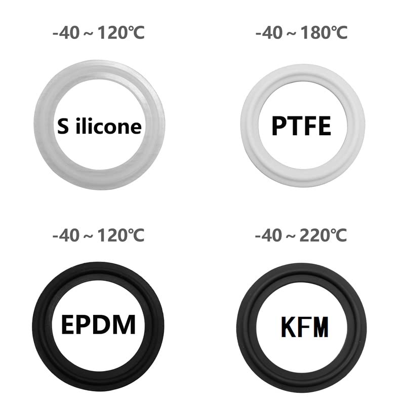5er Set Tri Clamp PTFE/EPDM/FKM/Silikon Dichtungen – Flach, 38x50,5 Mm, Lebensmittelgeeignet Für Homebrew & Sanitär (EDPM-Variante)