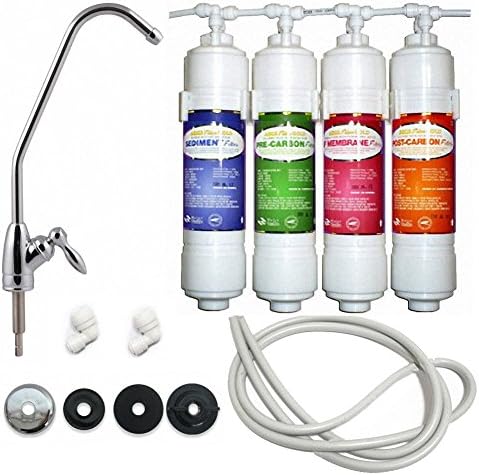 Filterkorea Undersink Drinking Water Filter System Full Set for Self Installation (approx. 0.81" Connector Valve)