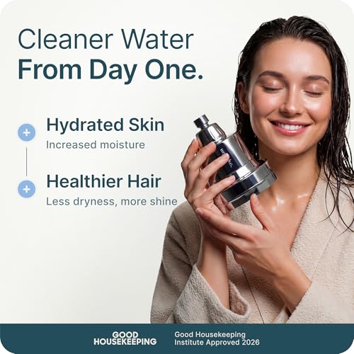Image of MyHalos Filtered Shower Head for Hard Water Filter - High Pressure, Removes Chlorine - Shower Head Filter for Hard Water Softener Showerhead, Easy Install, For Hair & Skin, Filtering (Black)