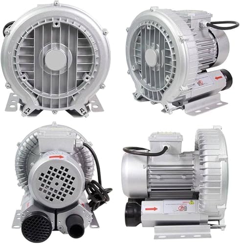 High-Pressure Vortex Ring Blower, 1100W Single Phase Industrial Vacuum Pump for Air Blowing & Suction, 1.48HP Regenerative Blower for Efficient Performance