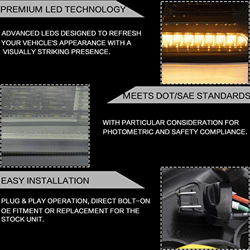 Vland Tail Lights Assembly Fit For Mitsubishi Lancer & Evo X 2008-2020(Not For Sportbacks/Fortis/Io), Rear Lamp With Drl, Back Light W/Fog Lights & Sequential Turn Signal, Smoked #TOP6
