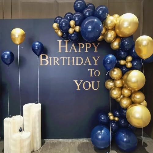 Image of Navy Blue Balloons 100 Pack 12 inch Round Helium Navy Balloons for Graduation Birthday Party Backdrop Decorations