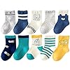 Forusky 10 Paar Jongen Katoen Laag Cut Sokken Peuter Non-Skid Kids Crew Sokken Training Baby Hero Kalf Sokken Liners…