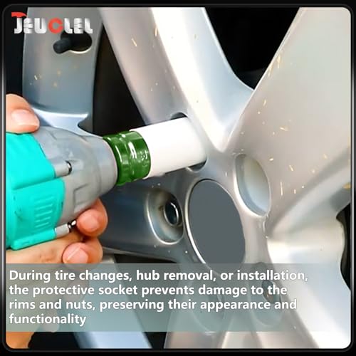 Image of 22mm 1 /2 inchDrive Wheel Protector Impact Socket, Lug Nut Impact Socket | 6 Point, Non-Marring, Thin Wall, Deep Socket, Wheel Protector, Protective Socket, Color-Coded, Cr-Mo Steel, Hand Repair Tool