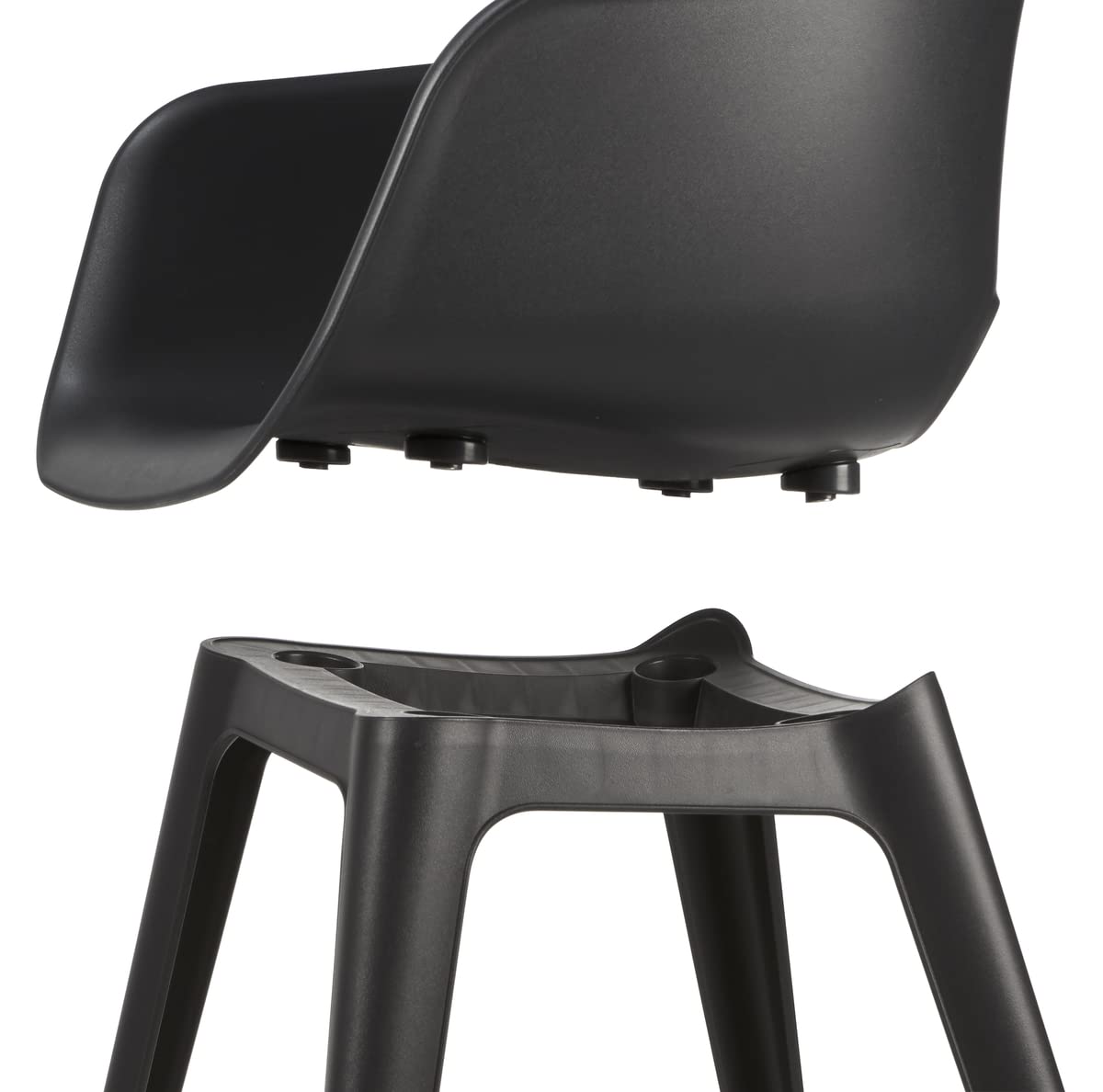 Allibert by Keter Gartensessel Akola, graphit, 2er Set, Kunststoff, 56.7 x 55.8 x 80.1 cm, Schalenstuhl in Cupform, perfekt für Garten, Terrasse oder Esszimmer