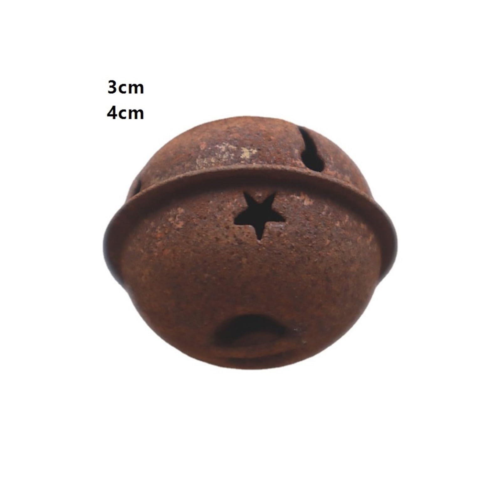Campanelle Natale 10 Campanelle con Foro A Stella Arrugginita, in Metallo Rustico, di Natale for La Decorazione delle Vacanze Decorazioni(3x3cm)