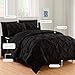 Elegant Comfort Luxury, Softest, Coziest 8-Piece Bed-in-a-Bag Comforter Set on Amazon Silky Soft Complete Set Includes Bed Sheet with Double Sided Storage Pockets, King/Cal King, Black