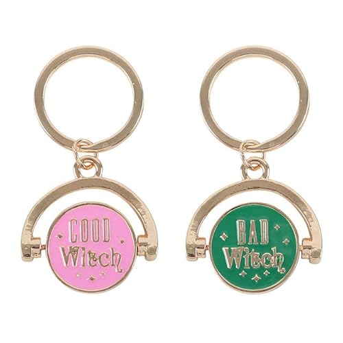 Something Different Wholesale Which Witch Are You? Spinning Keyring | Enamel Witch Charm Keychain | Mood Keyring