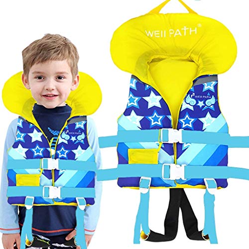 IvyH Giubbotto da Nuoto per Bambini, Gilet da Nuoto Assistenza al Nuoto Giubbotto Galleggiante per Ragazzo Ragazze Estivo per Sport Acquatici(Blu XS)