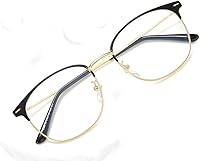 Vista 21 de Shiratori Nuevas gafas de lente transparente sin montura de medio marco de moda vintage Negro