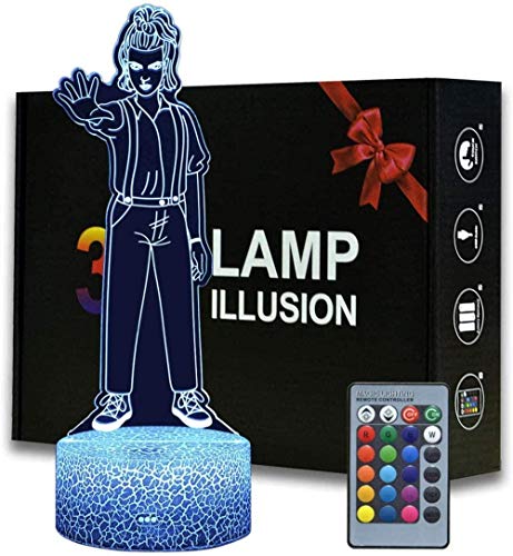 Lámpara de mesa para niños Strange Things Eleven Luz LED 3D 16 colores cambiantes acrílico LED luz nocturna para niños como en cumpleaños o vacaciones Cover