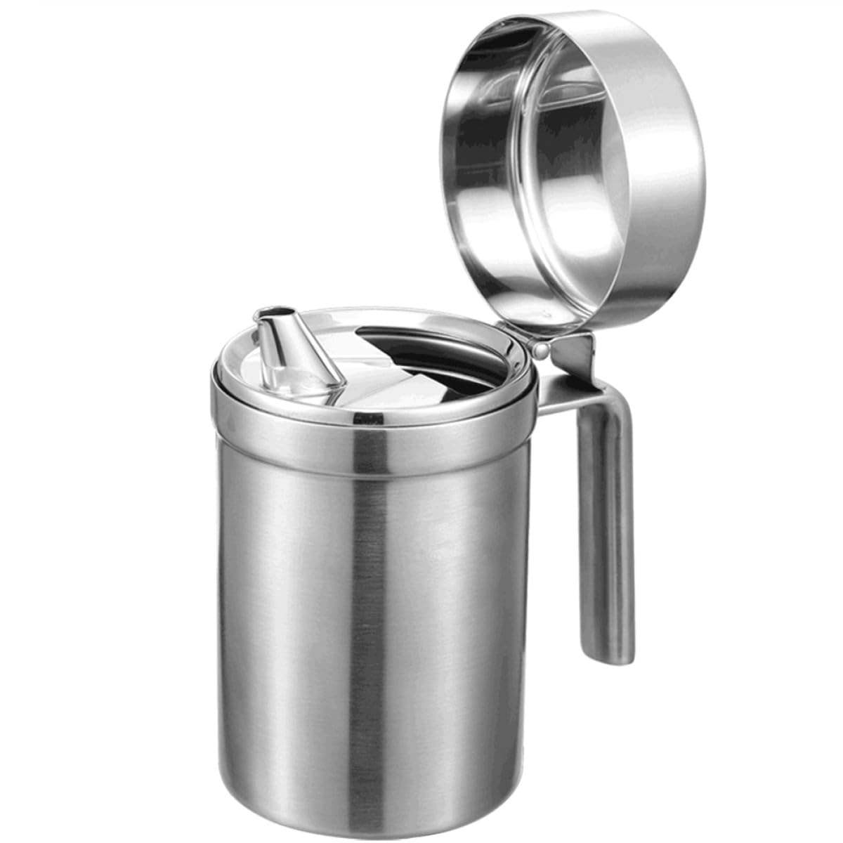 Dosatore Olio e Salsa in Acciaio Inox 304 da 550Ml Fondo Antiscivolo e Beccuccio Versatore, Contenitore per Cucina Domestica e Uso Quotidiano