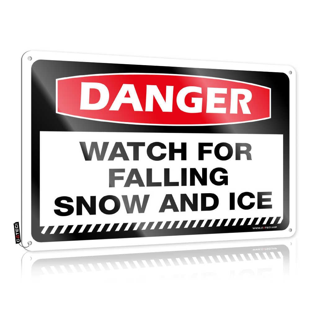 Fzfn Colour Danger Watch For Falling Snow And Ice Retro Wall Art Porch Decor | Farmhouse Ideas Decorative Wall Art(30X40cm)