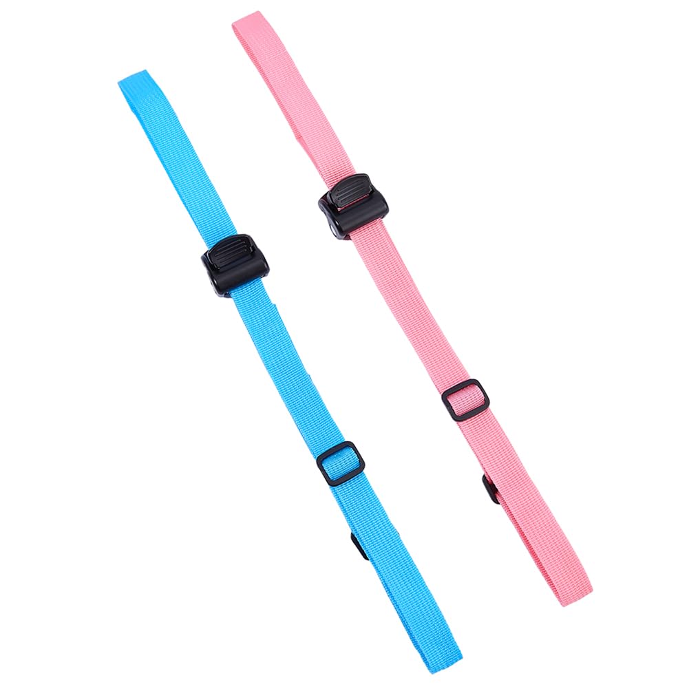 SUPERFINDINGS 2Pcs Stroller Seat Position Adjustment Strap with Spring Loaded Lock Buckle Polyester Seat Belt Universal Sit Me Up Straps for Travel Strollers Pram Stroller Pushchair,Blue&Pink