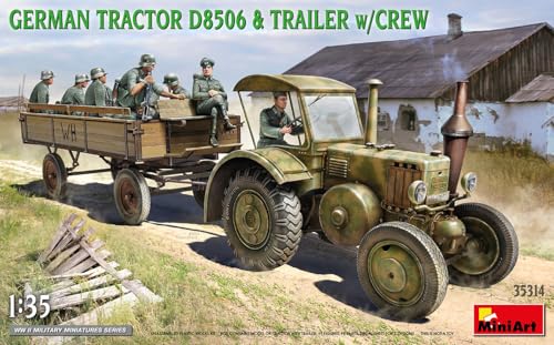 Tracteur allemand D8506 MiniArt 1:35 remorque équipage maquette plastique militaire