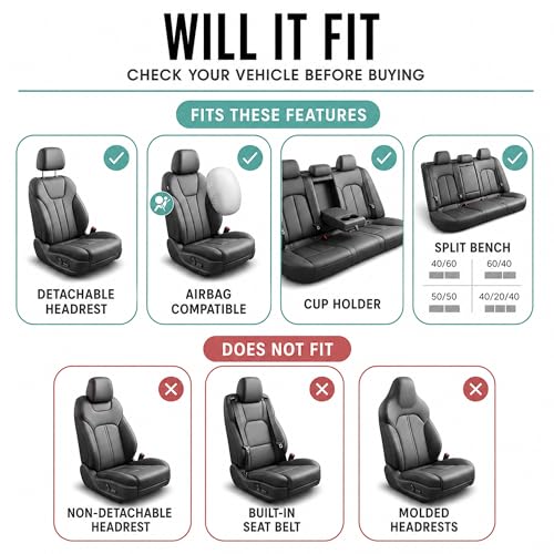 Protege tu SUV con estas fundas de asiento de coche universales de tela con respaldo bajo 2