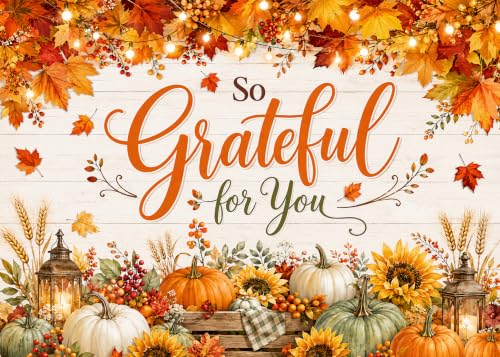 Toile de fond fête d'automne So Grateful for You grand format 2,1 x 1,5 m