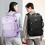 Sowaovut Travel Laptop Backpack, Extra Large High School College Backpacks, Flight Approved Daypack Business Bag Fit 17.3 inch Laptop for Men Women (Black) - Image 2