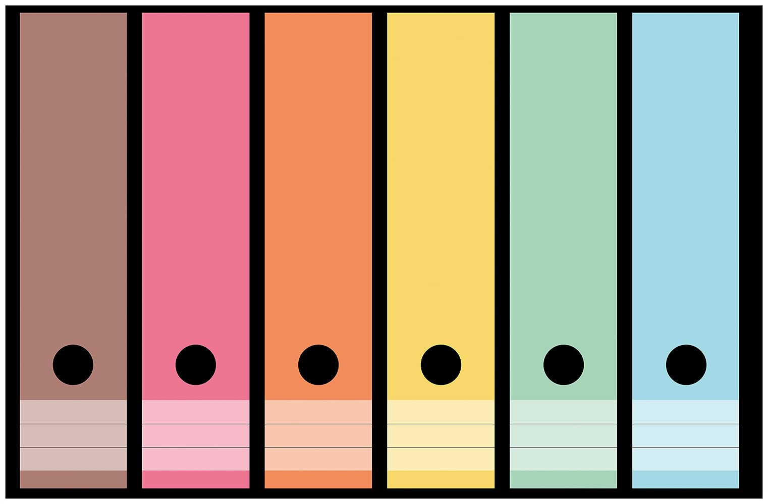 Wallario Ordnerrücken Aufkleber Pastellblau - 8 Stück Für Schmale Ordner