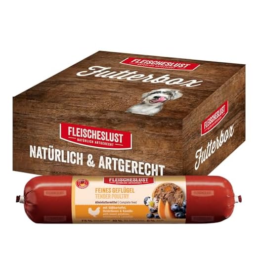 Hundewurst mit Geflügel und Süßkartoffel