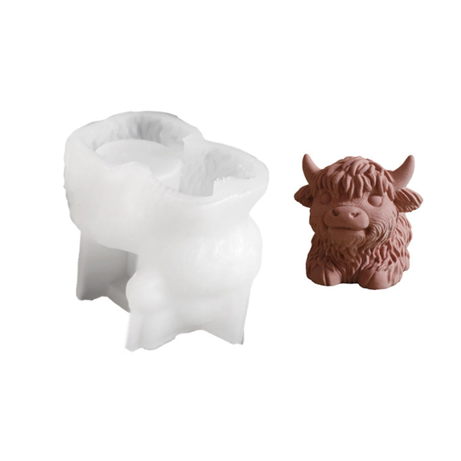Xjdzineq 1 Cattle Head Silicone Mold for Soap Epoxy Resin, Easy Demolding Home Decor Statue Figurine Cattle Molds Silicone