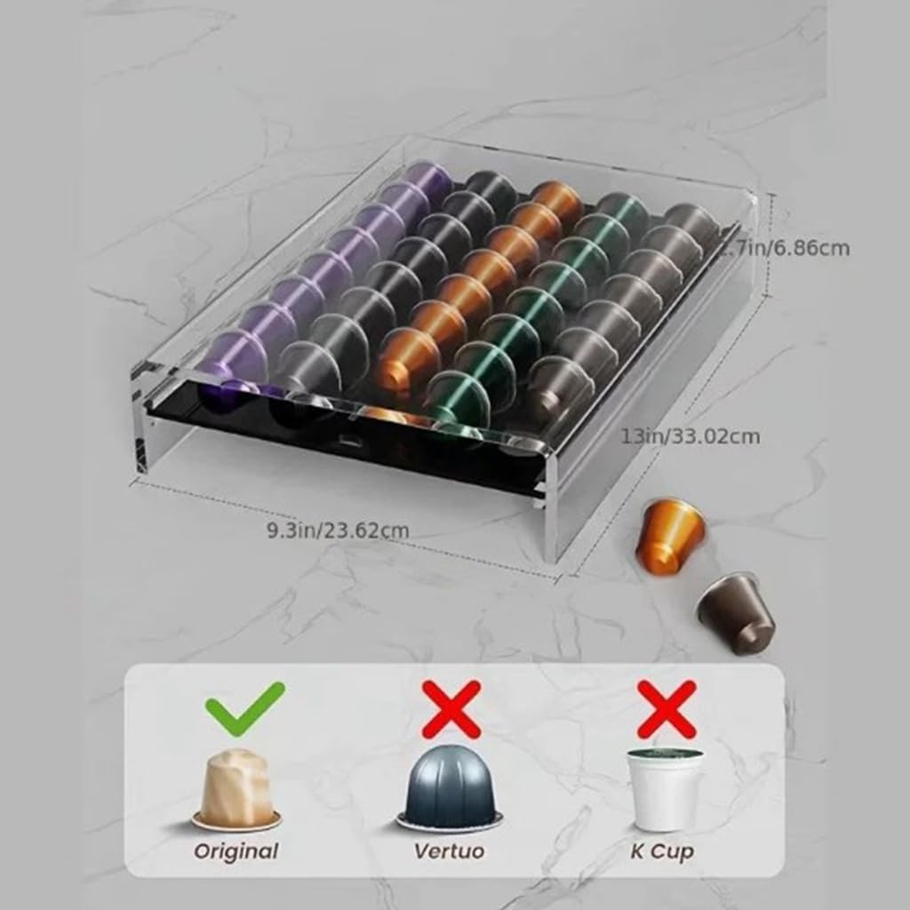 Compact ABS Materials Coffee Pods Holder For 40 Easy To Identify Stand For Compact Kitchens And Desks