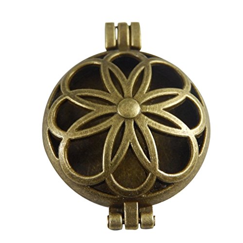 Juliewang 12Pcs Mixed Bulk Aromatherapy Bronze Pendant Locket Essential Oil Diffuser #TOP6