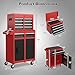 Goplus Rolling Tool Chest, 5-Drawer Tool Box Organizer w/Lockable Wheels & Sliding Drawers & Detachable Top & Adjustable Shelf, Tool Storage Cabinet for Garage Workshop (Red+Black)
