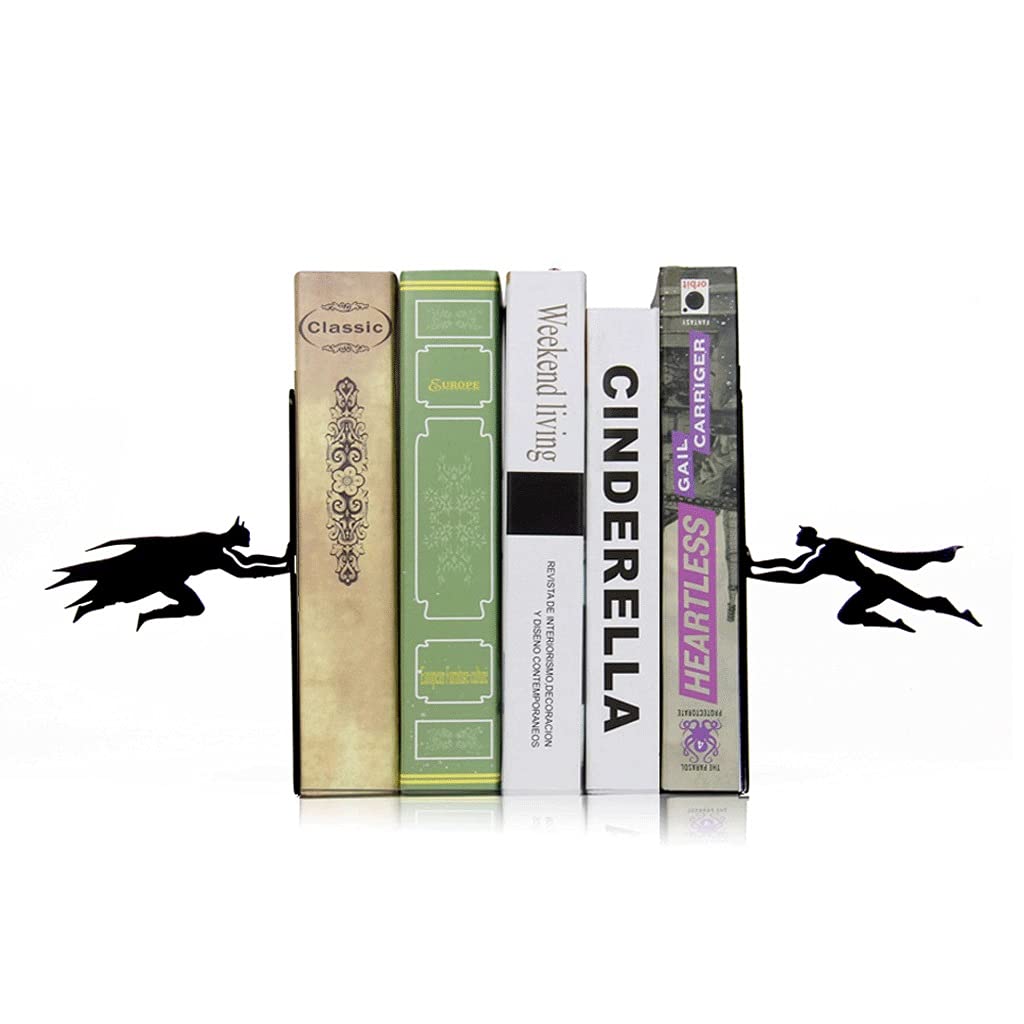 buchstütze Metall Buchstützen Hochleistungsbuch endet praktisch personalisierte Buchstopper Geeignet für Schulbesitz Schlafzimmer Möbel Buchständer (Color : Black)